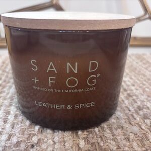 Sand + Fog Leather & Spice Brown Candle
